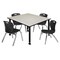 Regency Tables > Height Adjustable > Square Mobile Table & Chair Sets, 48 W, 48 L, 23-34 H, Maple TB4848PLAPCBK45BK - alternate 1